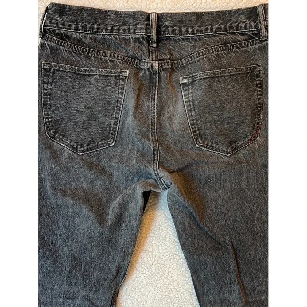 Banana Republic Vintage Straight Jeans Mens 34x32 Faded Black Distressed Denim